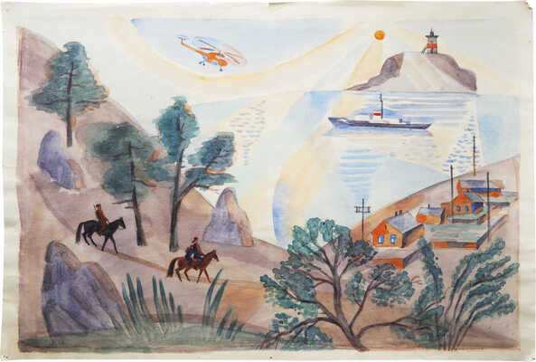 Давыдова Ольга Абовна. Лот из 43 иллюстраций к рассказам о природе Заполярья Ю. Могутина «Берег